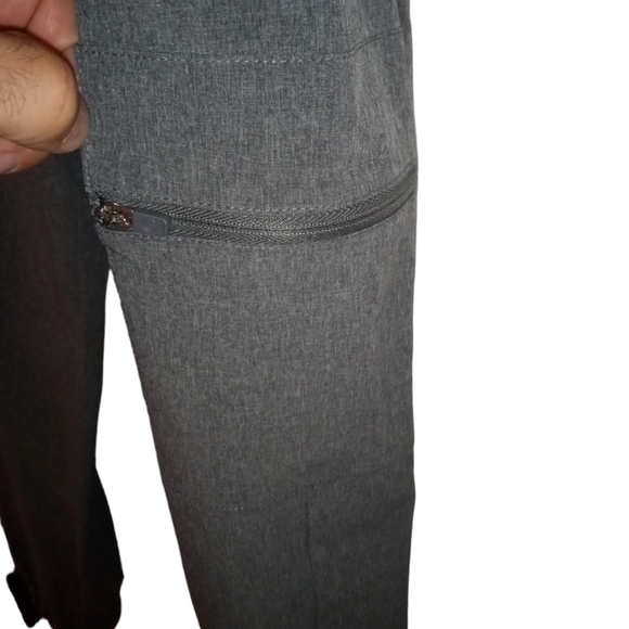 T by Talbots Cargo Joggers Heather Gray Zip Pockets Cuffed Ankle Streetwear XS - Picture 3 of 10